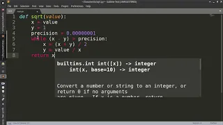 Square Root Function in Python works in any language