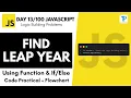 find Leap Year or not in JavaScript Day JavaScript Logic Building Tutorial for beginners