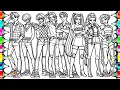KPop Demon Hunters Satisfying Coloring Huntrix and Saja Boys KPop Demon Hunters Coloring Pages