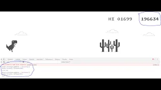 Google chrome dinosaur game hack code JavaScript