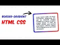 How to create Gradient Border with Html CSS CSS Border Tutorial