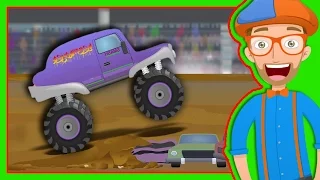 monster trucks for children with blippi the monster truck song