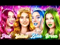 Download Lagu Roze vs Gele vs Blauwe vs Groene Meisje! Koninklijke Wedstrijd Voor de Kroon!