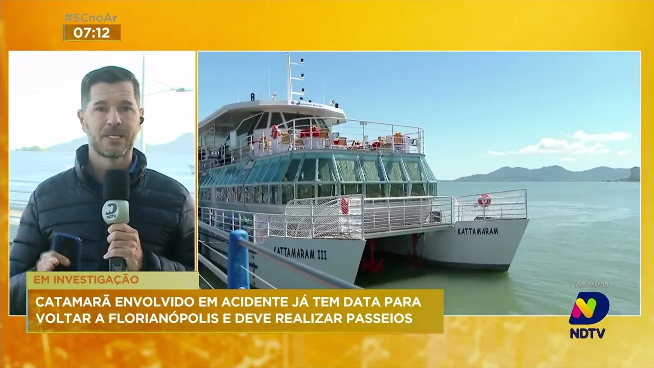 Estrutura da Ponte Colombo Salles está precária e passeios da embarcação do catamarã serão retomados