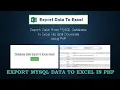 Export MySQL data to Excel in PHP Database Data Export to Excel File using PHP Hindi