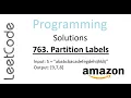 Partition Labels Leetcode Solution Python Amazon
