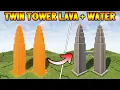 Minecraft How to Build Twin Tower using Lava Water