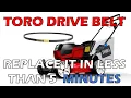 How To Easily Replace The Drive Belt On A 22 inch Toro Recycler Mower