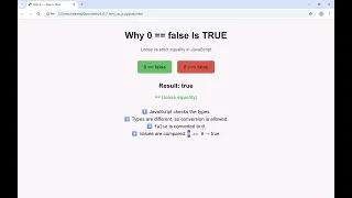 JavaScript 25 Why 0 false Is TRUE in JavaScript