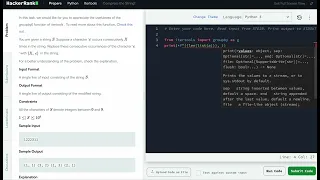 Hackerrank Python Solution Itertools - Python Compress the String