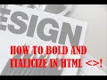 Basic HTML Part 3 - bold italicized strong and emphasis