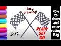How to draw Checker flag draw and color racing flag step by step with Sumi