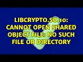 Unix Linux libcrypto so 10 cannot open shared object file No such file or directory