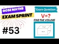 GCSE Maths Exam Sprint Cuboid Face Areas to Volume Non-Calculator Question