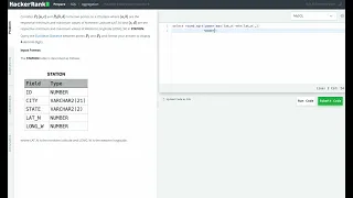 Hackerrank SQL Solution Basic SQL - Weather Observation Station 19