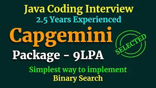 Binary Search In Java Capgemini Java Coding Interview Java Interview Questions and Answers