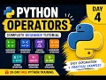Day 4 - Python Operators Complete Beginner Tutorial Free Python Training