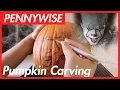 How To Carve PENNYWISE IT On a Pumpkin Using Only One Tool PUMPKIN CARVING
