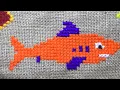 Big Fish Stitch on Jutemat DIY Easy Cross Stitch
