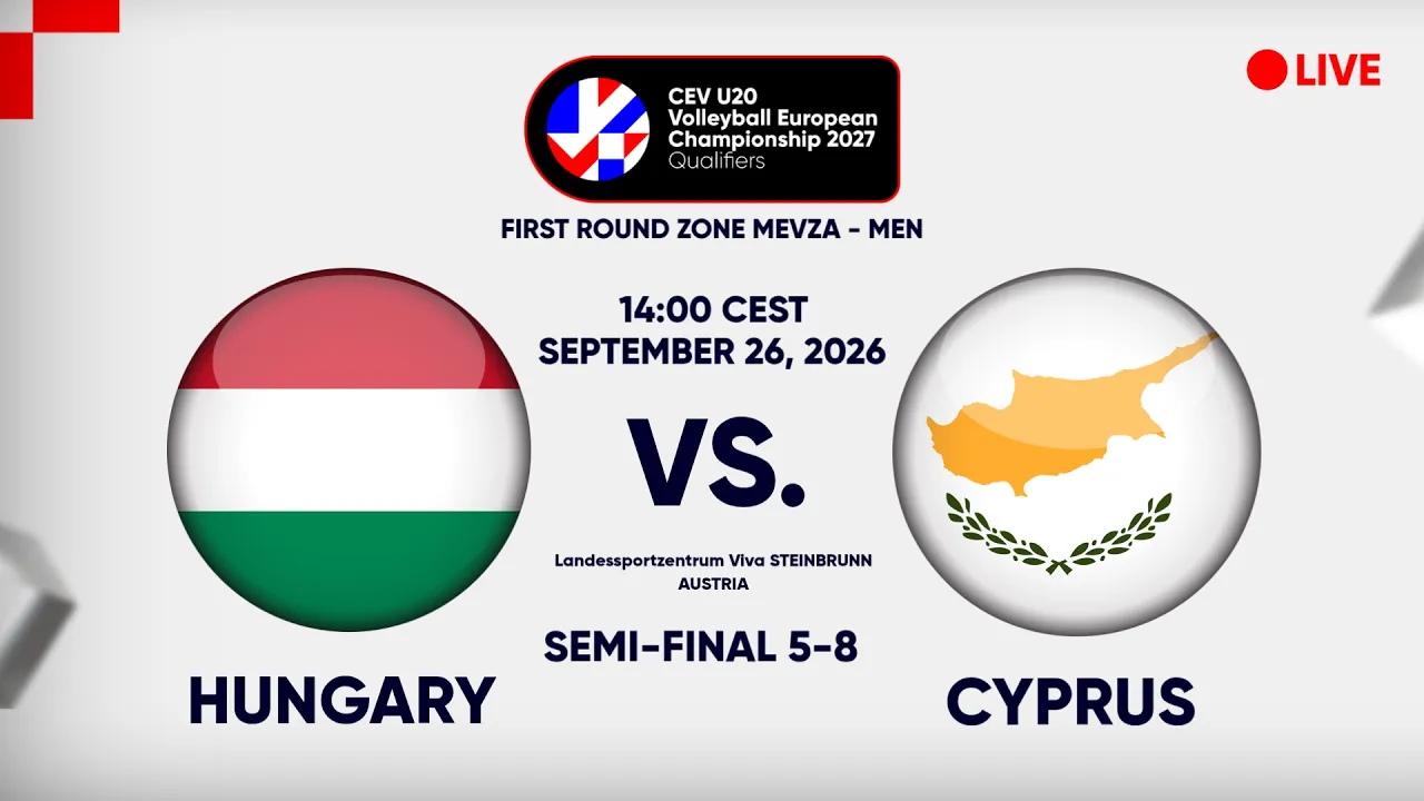 LIVE | HUNGARY vs. CYPRUS | CEV U20 EuroVolley 2027 Men | Qualifiers