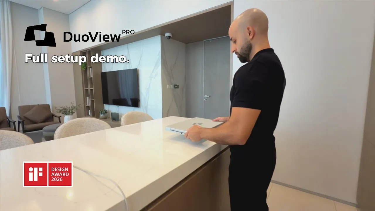 Portable Triple Screen Setup for Any Laptop: DuoView Pro - YouTube thumbnail