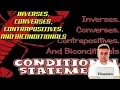 Converse Inverse Contrapositive - Conditional Biconditional Statements Logic Geometry