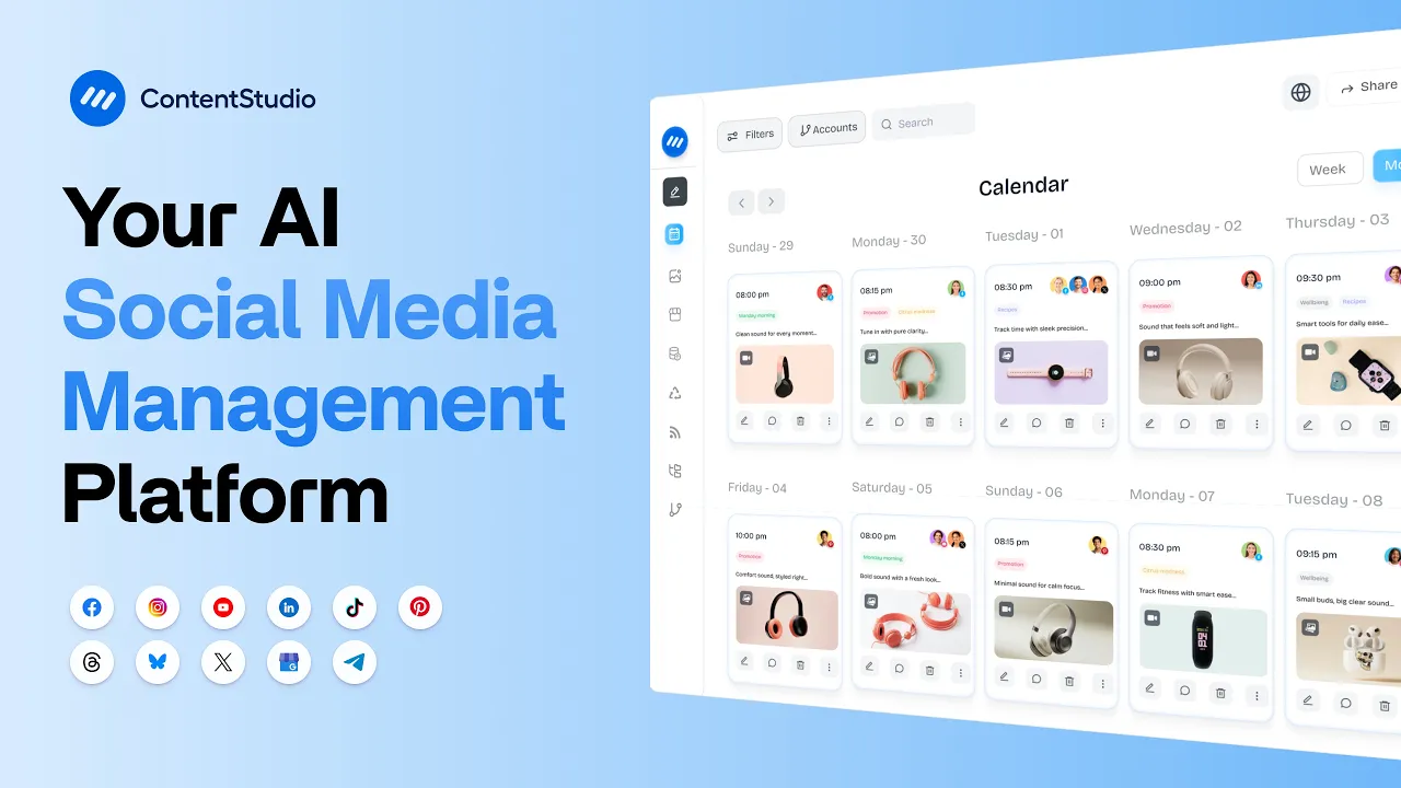 ContentStudio: Your AI social media management tool | Create | Schedule | Engage | Analyze