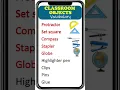 LEARN ENGLISH CLASSROOM OBJECTS VOCABULARY