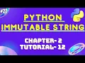Immutable Strings in Python Program Python Tutorial for Beginner 2024