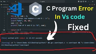 C Program Input Error in VS Code 2023