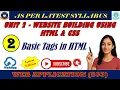 Chapter 2 Website Building Using HTML CSS Basic Tags in HTML HTML Language
