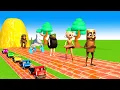Download Lagu Long Slide Game With Elephant Gorilla Buffalo Hippopotamus Tiger 3d Animal Game Funny 3d Animals