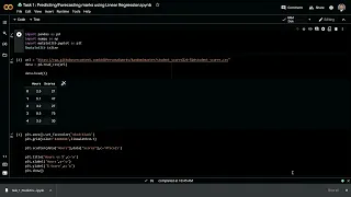 Task 1 marks using Linear Regression ipynb Google Colaboratory