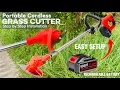 How to Assemble and Setup Cordless Grass Cutter Step by Step Portable Rechargeable Grass Trimmer