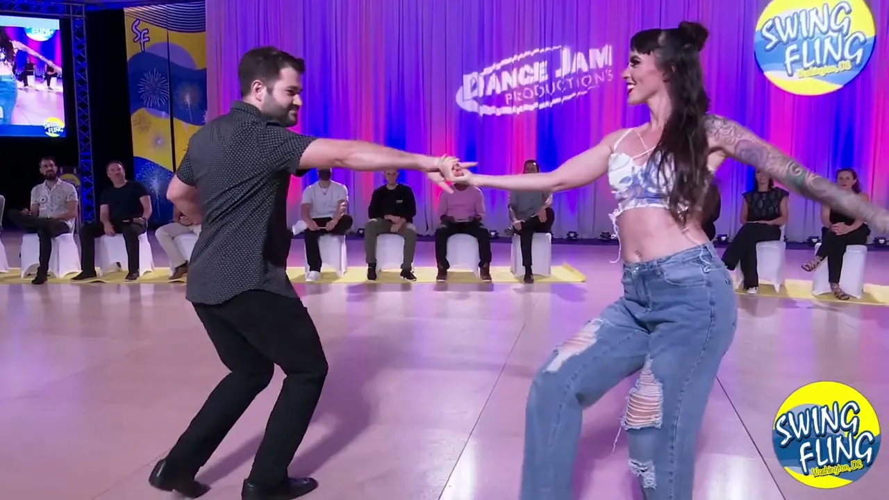 Improv West Coast Swing - Ben Morris & Stacy Kay - Swing Fling 2022 Invitational Jack & Jill 2nd