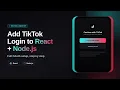 Login with TikTok in React Node js TikTok Login Kit Tutorial