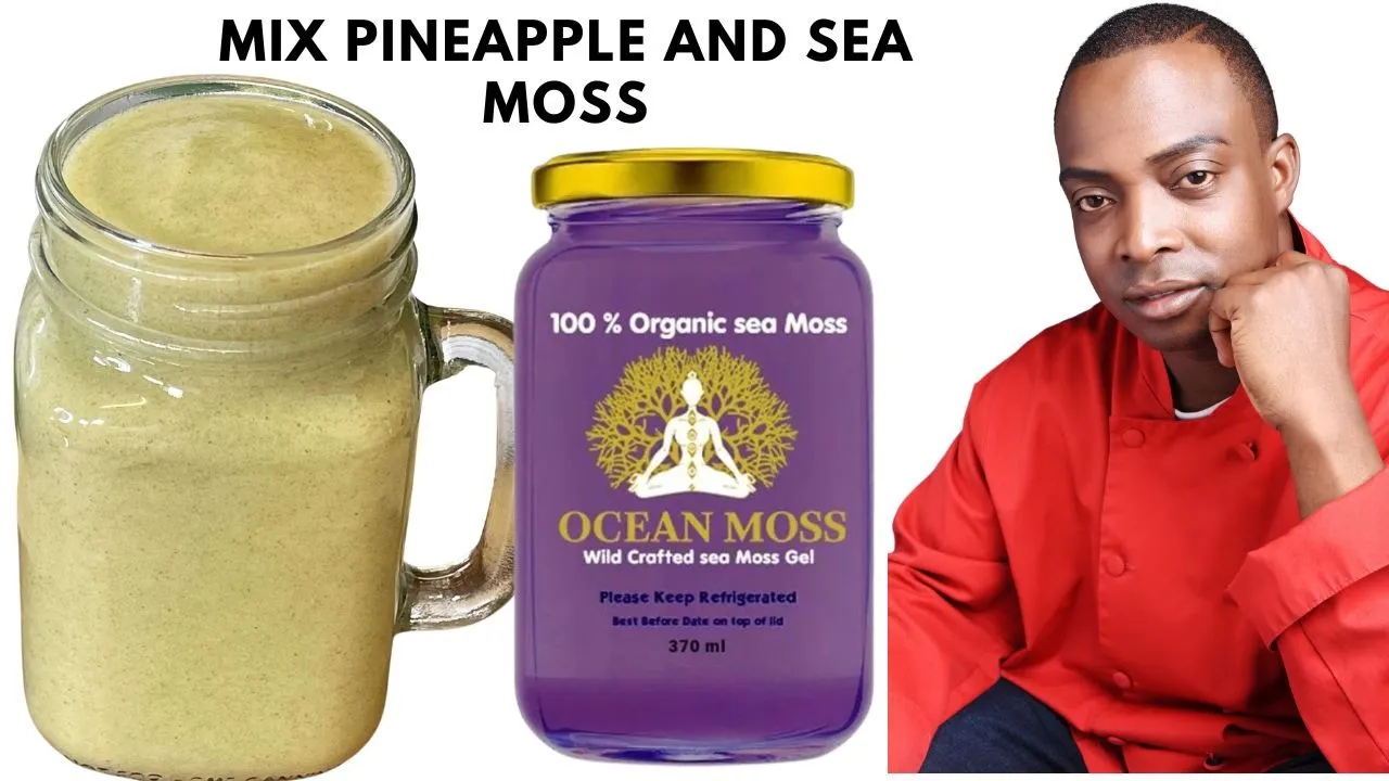 Mix pineapple and sea moss with ripe banana ginger and lime water summer something recipe