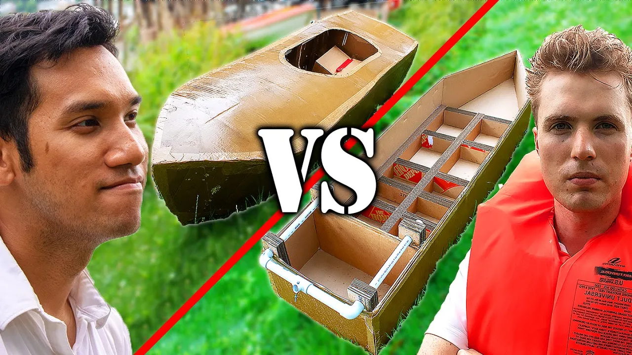 Motorized Cardboard Boat Race CHALLENGE vs PeterSripol!