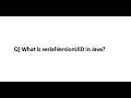 What is serialVersionUID in Java Serialization De-Serialization 2024
