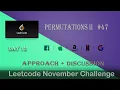 Permutations II leetcode November challenge Solution in Hindi