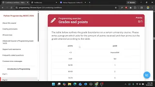 Python Programming MOOC 2026 - Part 2 3 2 Logical Operator Exercises