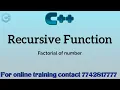 recursion in C in hindi Factorial value of a number