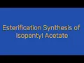 Esterification synthesis of Isopentyl acetate