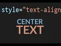 How to align text center in html 5