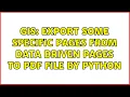 GIS Export some specific pages from data driven pages to pdf file by python