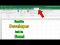 How to enable developer option in excel