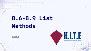 Python List Methods KITE Free Python Course 8 6-8 9
