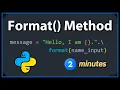 Learn Python String format Method in 2 minutes