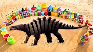 How to make Ankylosaurus Dinosaur with Cement, Mirinda, Fanta, Coca Cola, Mentos and Popular Sodas