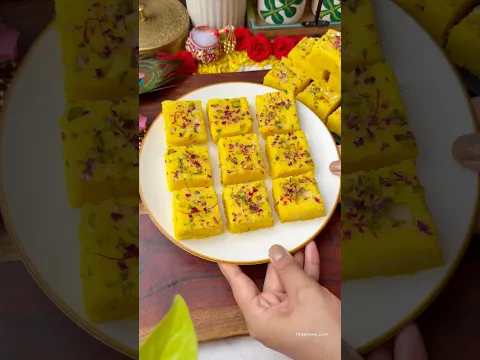 Traditional Coconut Badam Burfi For Krishna😍 #shorts #janmashtami #trending #viral